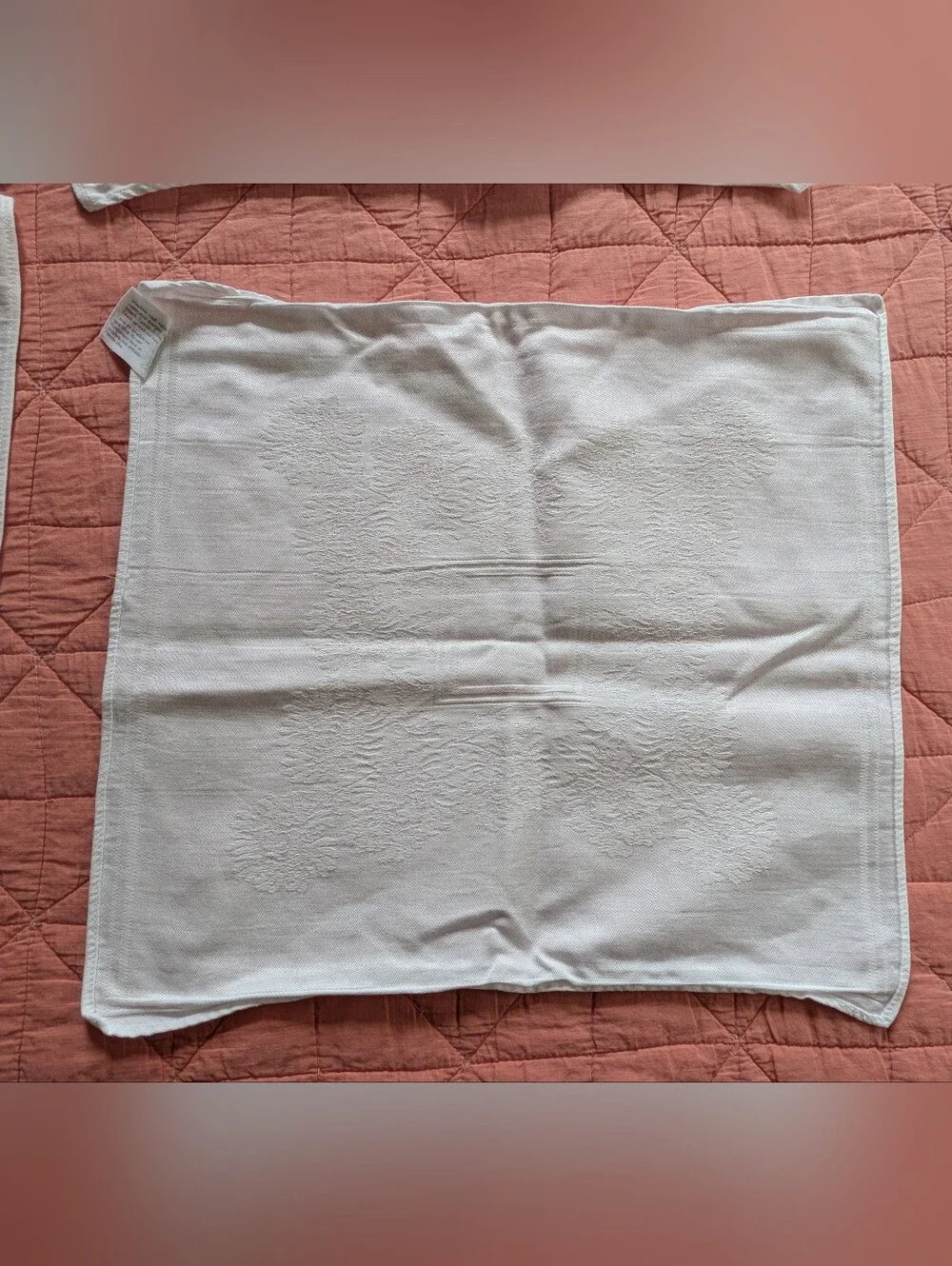 Elegant Vintage White Damask Napkins
